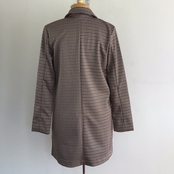 Philosophy ivory/ brown/slate houndstooth one button long blazer. Small. NWT - Picture 3 of 9